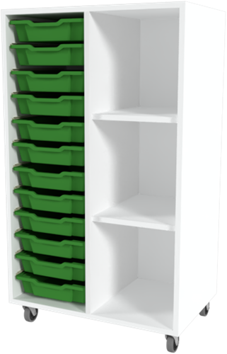 Storix Combikast C1 wit, B710xH1200xD465 - laden groen