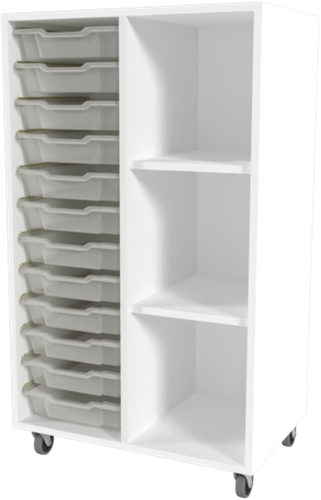 Storix Combikast C1 wit. B710xH1200xD465 - laden transparant
