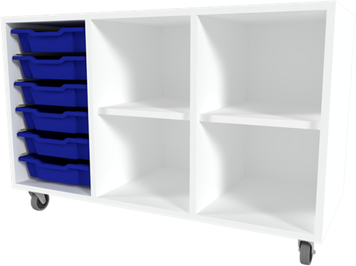 Storix Combikast C1 wit, B1050xH684xD465 - laden blauw