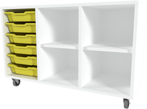 Storix Combikast C1 wit, B1050xH684xD465 - laden geel