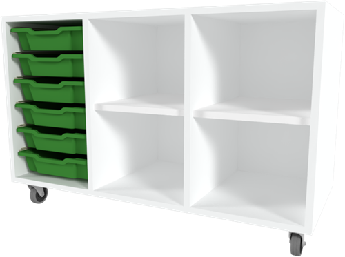 Storix Combikast C1 wit, B1050xH684xD465 - laden groen