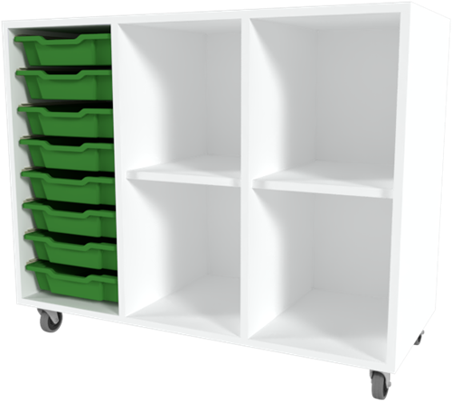Storix Combikast C1 wit, B1050xH856xD465 - laden groen