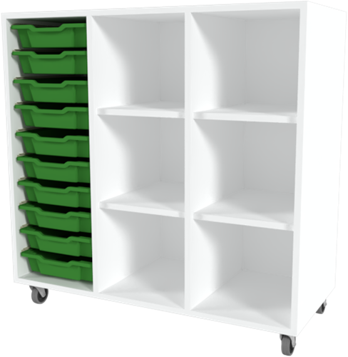 Storix Combikast C1 wit, B1050xH1028xD465 - laden groen