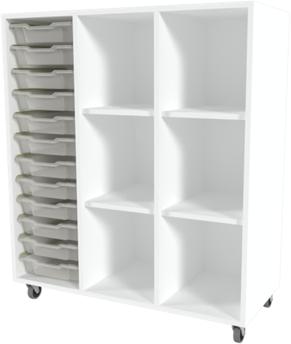Storix Combikast C1 wit. B1050xH1200xD465 - laden transparant