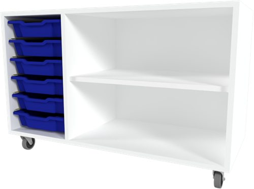 Storix Combikast C2 wit, B1050xH684xD465 - laden blauw