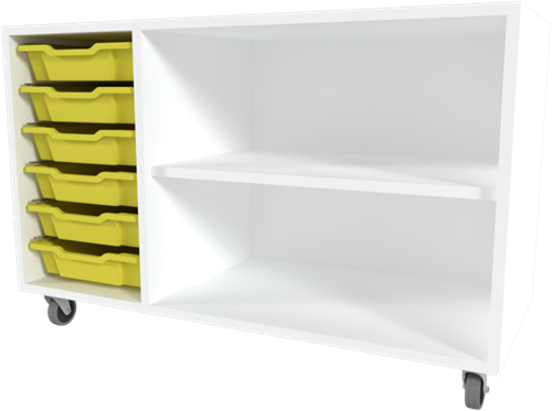 Storix Combikast C2 wit, B1050xH684xD465 - laden geel