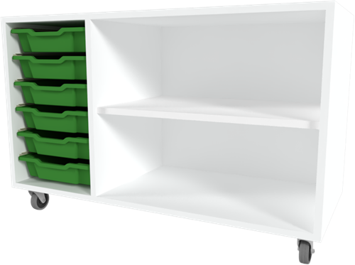 Storix Combikast C2 wit, B1050xH684xD465 - laden groen