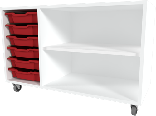Storix Combikast C2 wit, B1050xH684xD465 - laden rood