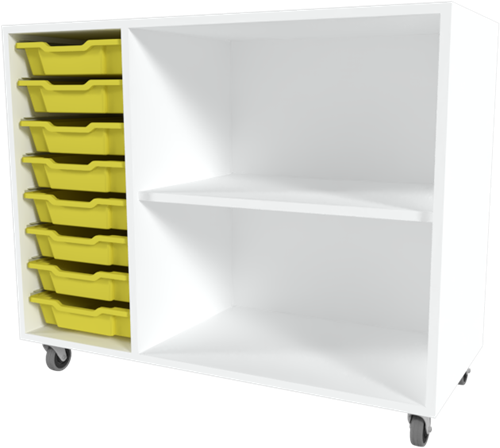 Storix Combikast C2 wit, B1050xH856xD465 - laden geel