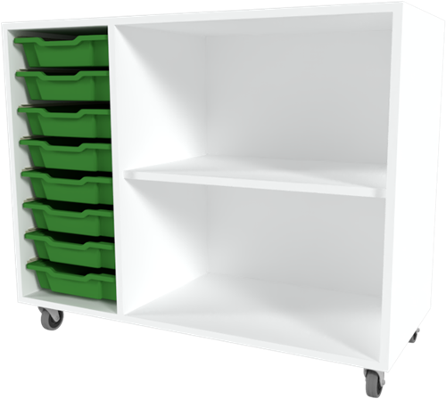 Storix Combikast C2 wit, B1050xH856xD465 - laden groen