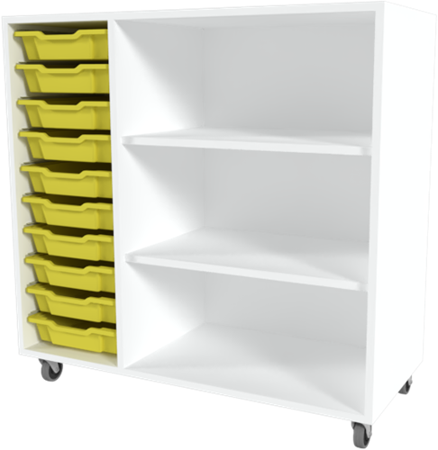 Storix Combikast C2 wit, B1050xH1028xD465 - laden geel
