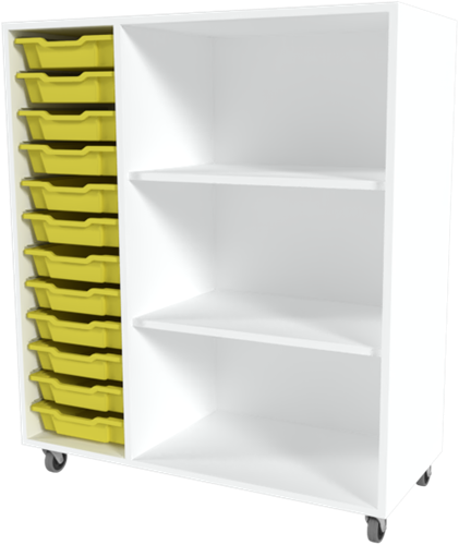 Storix Combikast C2 wit, B1050xH1200xD465 - laden geel