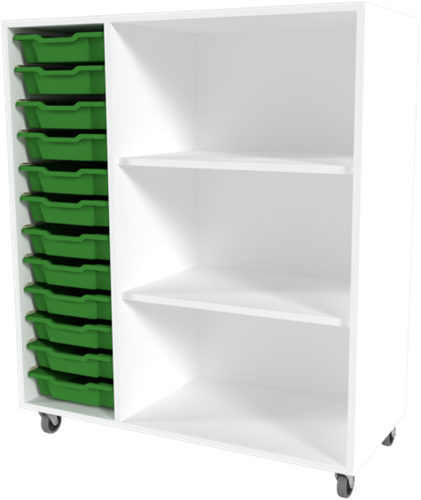 Storix Combikast C2 wit, B1050xH1200xD465 - laden groen