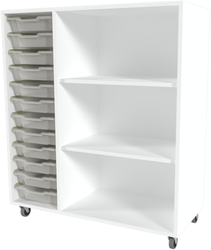 Storix Combikast C2 wit. B1050xH1200xD465 - laden transparant
