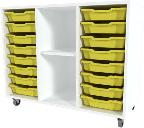 Storix Combikast C6 wit, B1050xH856xD465 - laden geel