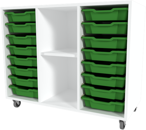 Storix Combikast C6 wit, B1050xH856xD465 - laden groen
