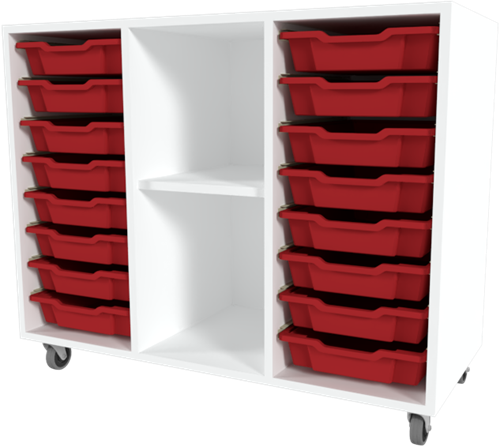 Storix Combikast C6 wit, B1050xH856xD465 - laden rood