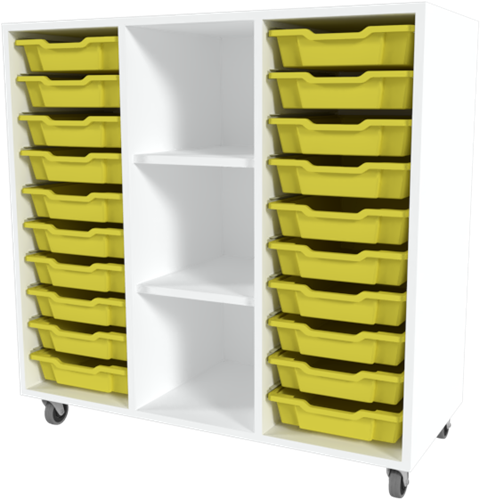 Storix Combikast C6 wit, B1050xH1028xD465 - laden geel