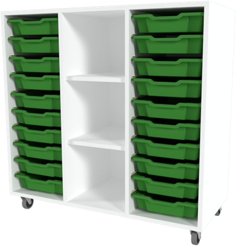 Storix Combikast C6 wit, B1050xH1028xD465 - laden groen
