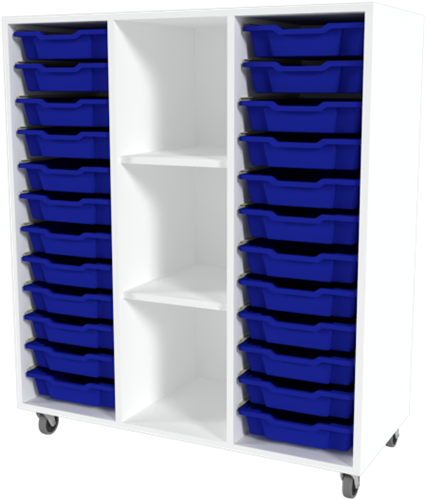 Storix Combikast C6 wit, B1050xH1200xD465 - laden blauw
