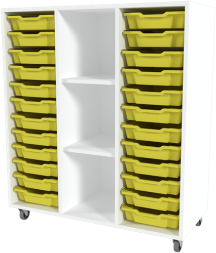 Storix Combikast C6 wit, B1050xH1200xD465 - laden geel
