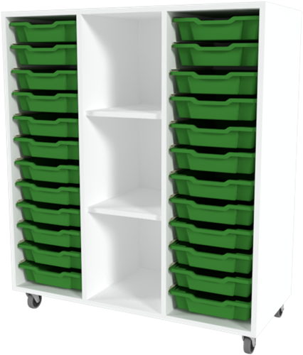 Storix Combikast C6 wit, B1050xH1200xD465 - laden groen