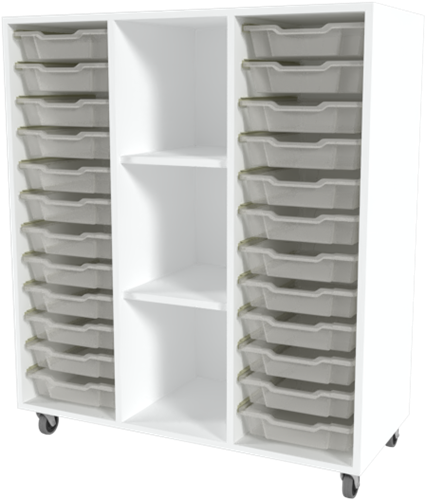 Storix Combikast C6 wit. B1050xH1200xD465 - laden transparant