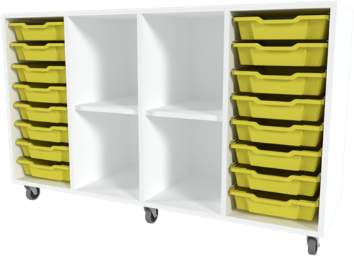 Storix Combikast C6 wit, B1390xH856xD465 - laden geel
