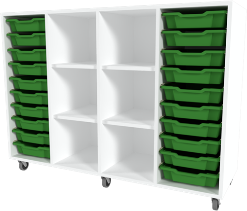 Storix Combikast C6 wit, B1390xH1028xD465 - laden groen