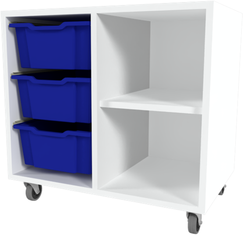 Storix Combikast D1 wit, B710xH684xD465 - laden blauw