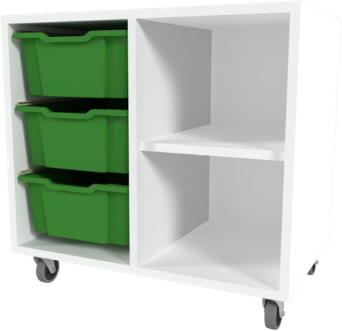 Storix Combikast D1 wit, B710xH684xD465 - laden groen