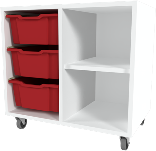 Storix Combikast D1 wit, B710xH684xD465 - laden rood