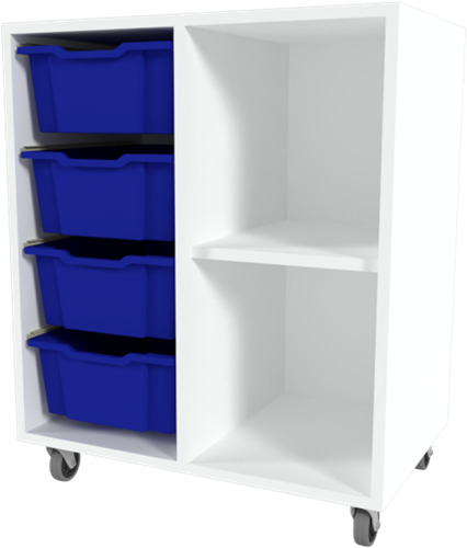 Storix Combikast D1 wit, B710xH856xD465 - laden blauw