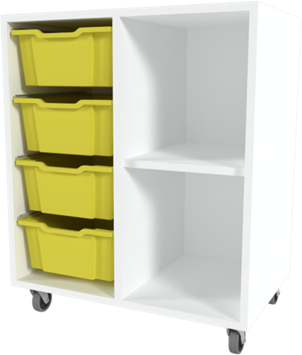 Storix Combikast D1 wit, B710xH856xD465 - laden geel
