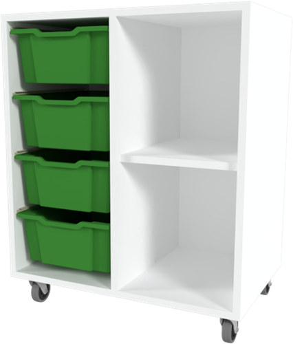 Storix Combikast D1 wit, B710xH856xD465 - laden groen