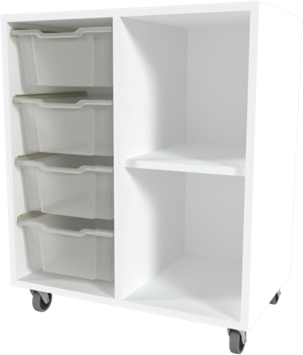 Storix Combikast D1 wit. B710xH856xD465 - laden transparant