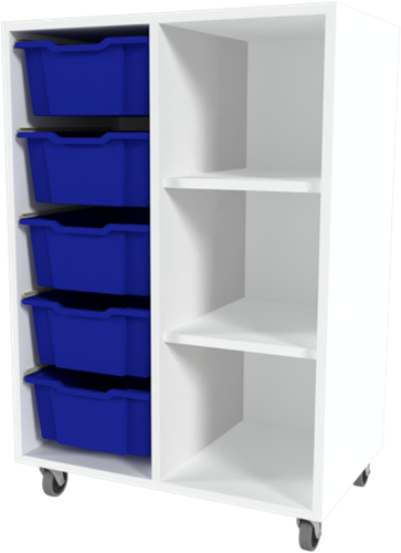 Storix Combikast D1 wit, B710xH1028xD465 - laden blauw