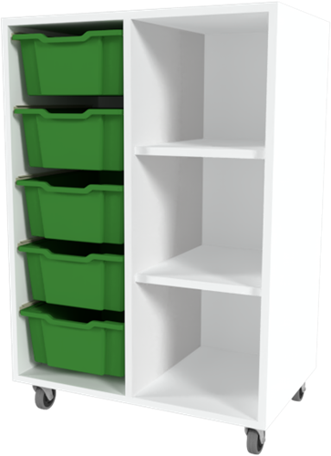 Storix Combikast D1 wit, B710xH1028xD465 - laden groen