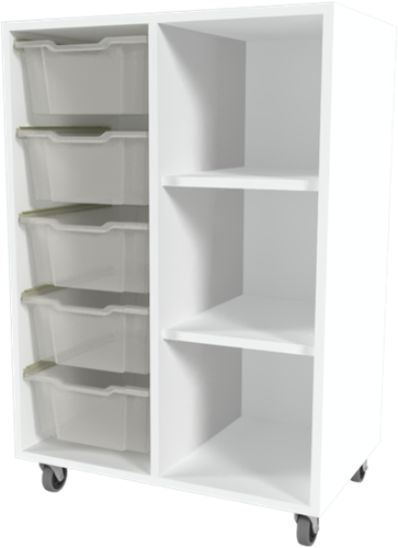 Storix Combikast D1 wit. B710xH1028xD465 - laden transparant