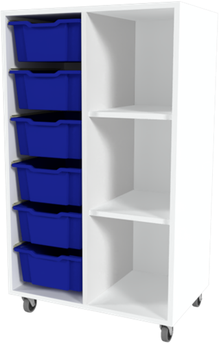 Storix Combikast D1 wit, B710xH1200xD465 - laden blauw