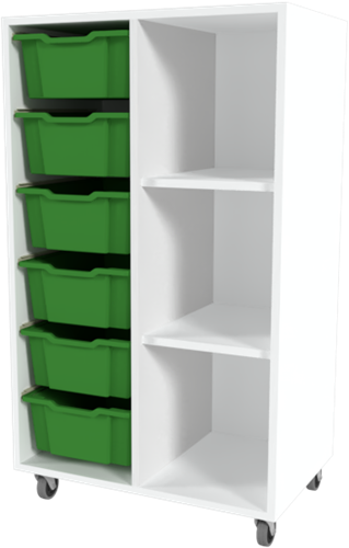 Storix Combikast D1 wit, B710xH1200xD465 - laden groen