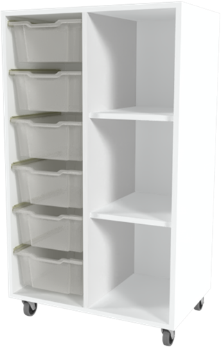 Storix Combikast D1 wit. B710xH1200xD465 - laden transparant