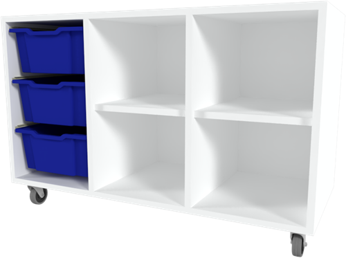 Storix Combikast D1 wit, B1050xH684xD465 - laden blauw