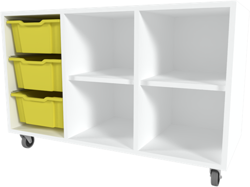 Storix Combikast D1 wit, B1050xH684xD465 - laden geel