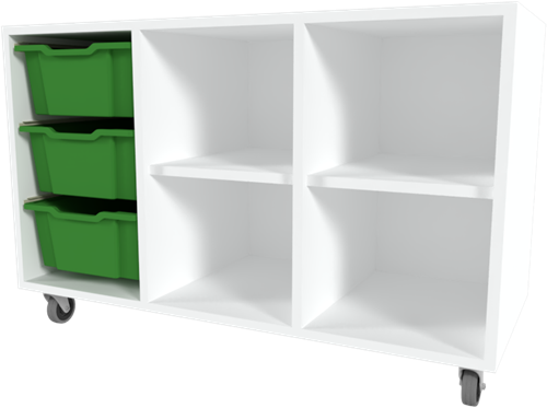 Storix Combikast D1 wit, B1050xH684xD465 - laden groen