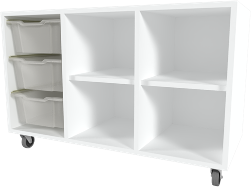 Storix Combikast D1 wit. B1050xH684xD465 - laden transparant