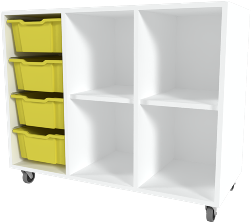 Storix Combikast D1 wit, B1050xH856xD465 - laden geel