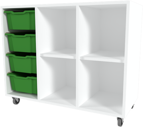 Storix Combikast D1 wit, B1050xH856xD465 - laden groen