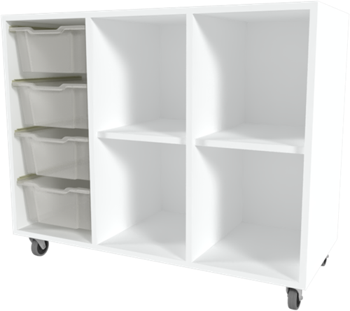 Storix Combikast D1 wit. B1050xH856xD465 - laden transparant