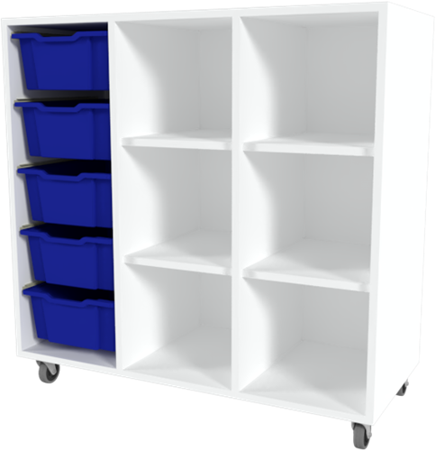 Storix Combikast D1 wit, B1050xH1028xD465 - laden blauw